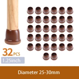 32PCS Table Chair Leg Floor Caps Cover Protectors Non Slip Square TPR Furniture Glides Feet Felt Pads Hardwood Floors Protector