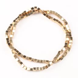 2/3/4mm Gold Plated Hematite beads Natural Matte Stone Square Spacer Loose bead for Jewelry Bracelet Making DIY accessories 15''