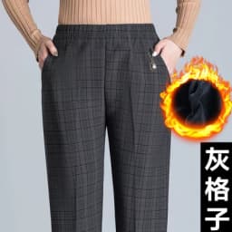 Oversized 8XL Stretch waist Winter Trousers Middle-aged Clothing Loose Plus velvet Thick Female Pants Casual Granny Trousers