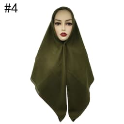 High Quality Malaysian Ladies Hijab Scarf Solid Color Cotton Oversize Square Scarf Muslim Shawls and Wraps Hijabs Foulard Femme