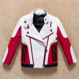 Handsome Cool Design Boys Leather Motor Jacket For Autumn Spring Kids Warm Coat Bomber Baby Toddler Winter Clothes