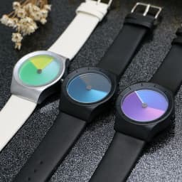 2021 Genuine Leather waterproof future new concept color watch tide men tide women fashion table wild belt quartz watch gift