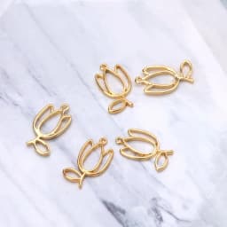 5Pcs Tulips Flower Metal Frame Pendant Open Bezel Blank Setting UV Resin Jewelry