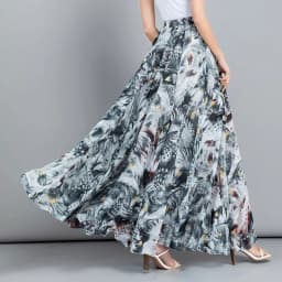 Female Summer Elegant Plus Size 4XL 5XL 6XL Fashion Polka Dot Black Chiffon Long Maxi Ladies Skirts for Womens