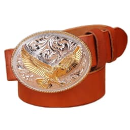 gold eagle big buckle full grain real leather 100% genuine leather hawk mens belts luxury high quality camel brown cowboys women