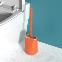 1 Set Light Luxury Toilet Brush Household Long-Handled TPR Brush Head No Dead Corners Durable Toilet Brush Bathroom Accessories
