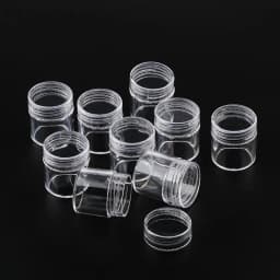 12pcs/lot Plastic Round Jewelry Box Compartment Transparent Container Earring Box Jewelry Box Case for Jewelry Display & Packagi