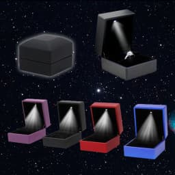 Engagement Ring Box Earrings Jewelry Ring Box Case with LED Lighted up for Proposal Engagement Wedding Gift