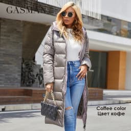 GASMAN 2022 New women's winter down jackets brand high-quality fashion parkas Casual contrast warm Hooded Coat women 21792