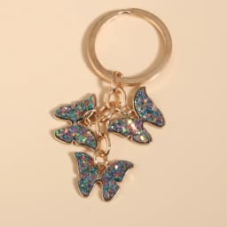 Cute Keychain Colorful Butterfly Key Ring Enamel Flying Animals Key Chains For Women Girls Handbag Accessorie Handmade Jewelry
