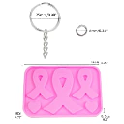 AIDS Cancer Awareness Bow Keychains Resin Mold Silicone Red Ribbon Bow Mold Tool