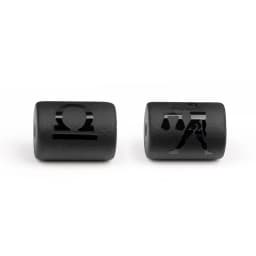 12 Zodiac Beads Charms Matte Black Onyx Constellation Beads Cylinder Pendant For DIY Making Jewelry Findings Bracelets Neckalces
