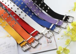 7 Colors! 105cm Solid Canvas Double Row Hole Belt for Men Women Punk Style Waistband for Jeans Pants Trousers 2020 New belt gift