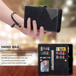 Luxury Leather Zipper Case for iPhone 13 12 11 Pro Max XS XR 7 8 Plus SE 2020 6 6S Mini Wallet Cover Multi Card Slots Phone Bag