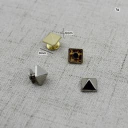 50pcs 10pcs 8mm Copper metal screw type pyramid rivet bag studs perforated copper rivet button