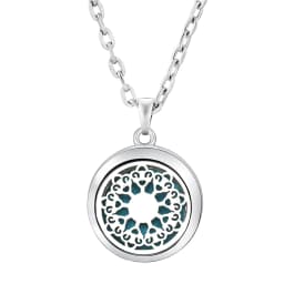 Fashion Aromatherapy Diffuser Star Moon Necklace Stainless Steel High Quality Heart-Shaped Essential Oil Lockets Pendant Jewelry