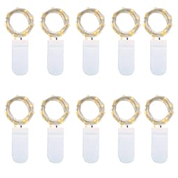 10Pack LED String Light 1M 2M 3M Button Battery Copper Wire Fairy Lights for Wedding Patio Party Garden Decor