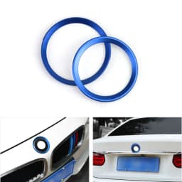 Chrome Aluminum Car Exterior Logo Ring Front Hood Trunk Lid Badge Circle Decoration Emblem For BMW 3 4 Series M3 M4 E36 E46 E90