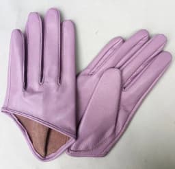 Women's natural sheepskin leather solid pink color half palm gloves female genuine leather fashion short driving glove R1171