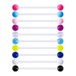 10-50pcs Acrylic Cartilage Earrings Piercing Industrial Barbell Long Ear Stud Ring Bar Tragus Helix Women Body Jewelry 14G 38mm