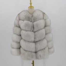 pink java QC8066 high quality women real fox fur coat wihter warm thick fox fur jacket genuine fur short coat long sleeves