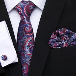 Hot Sale 7.5 cm Tie Pocket Squares Cufflink Set Necktie Pink Purple Hombre Printed Formal Clothing Accessories Fit Party