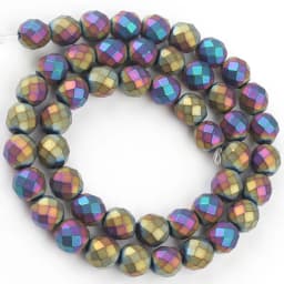 Natural Hematite Stone Beads Rose Gold Silver Color Faceted Loose Spacer Beads For Jewelry DIY Making Bracelet Accessories 15''