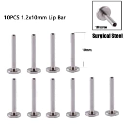 10PCS Surgical Steel Internally Threaded Lip Bar 16G Zircon Top Component For Labret Prong Zircon Ear Tragus Helix Ear Piercing