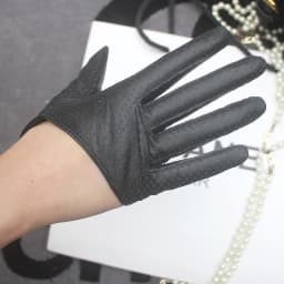 Sunscreen Gloves Women's Single Genuine Leather Half-palm Gloves Real Sheepskin Stage Show Driving gloves No Lining
