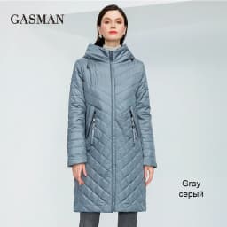 GASMAN 2022 Women's spring jackets Designer trench long casual puffer jacket stand-up Collar hooded women coat Outerwear 21865