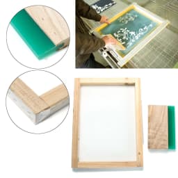 1Pc 300*400mm Silk Screen Printing Frame with 43T Mesh & 8" Wooden Squeegee DIY for Making Stencil
