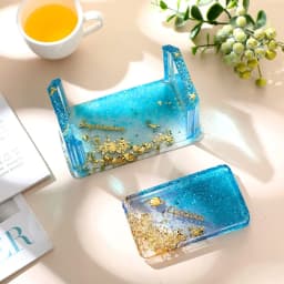 DIY Crystal Epoxy Resin Mold Cup Pad Storage Bracket Ornament Rectangular Table Tea Coaster Silicone Mould For Resin