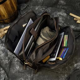 Newsbirds Mens Leather Handbag 15.6 Inch PC Notebook Laptop Briefcase Shoulder Bag 100% Cowhide Man Bag Male Business Bag