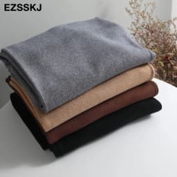 2020 autumn winter new THICK casual straight pants women female drawstring loose knitted wide leg pants casual Trousers