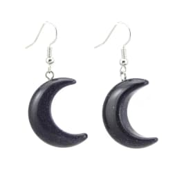 Natural Crystal Stone Crescent Moon Pendant Healing Crystals Quartz Reiki Labradorite Earrings Pendant Necklace For Women Girls