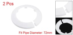 uxcell 2 Pcs Pipe Collar 64/75/90mm PP Radiator Escutcheon Water Pipe Cover Decoration White