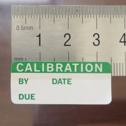 CALIBRATION BY DATE DUE TESTED INITIALS Inspection Record Label Writable Paper Sticker Office Factory Product Audit Check Tag