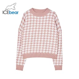 ICEbear Fall women's plaid sweater high-quality fashion women's clothing 2024 new BJ-5