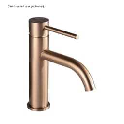 Brushed Rose Gold Bathroom Sink Faucet Deck Mounted Single Hole & Handle Cold And Hot Water Mixer Tap Brushed Gold