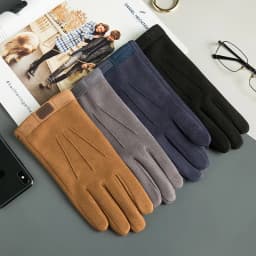 Suede Man Winter Keep Warm Touch Screen Gloves Fashion Add Cashmere Outdoor Windproof Mens Gloves Leisure Cycling Gloves