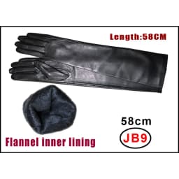 High-end Long Leather Gloves Women's,Leather Sleeve Arm Covers, Winter Warm Thick and Thin Driving Touch Screen Sheepskin Gloves