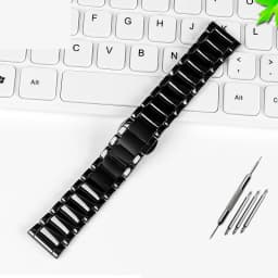 22mm Black High-Grade Bright Ceramic Strap Bracelet Watchbands for Armani Watch AR1507 AR1509/70002 AX7105 Ceramic Watch
