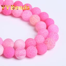 4-12mm Natural Matte Frost Cracked Agates Beads Dragon Veins Agates Loose Beads For Jewelry Making DIY Bracelets Various Colors