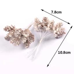 2 Bouquet Mini Golden/Silver Artificial Plant Flowers Christmas Wedding Cake Gift Box DIY Wreath Deco Supplies cp3091