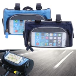 Customizable Mountain Bike Bicycle Bags Panniers Touch Screen Cycling Phone Bag Case Road Bike Front Tube Handlebar Cylinder Bag