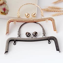 K616 Buds head spot drill hasp clasp 21CM handle purse frame gold black DIY Kiss lock bag coin purse Hardware accessories