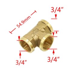 T-Shaped 1/2 3/4 Inch Copper Metal Threaded Water Pipe Connector Brass 1/2 3/4 Male Female Tee Connectors Cross Water Splitter
