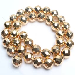 Natural Hematite Stone Beads Rose Gold Silver Color Faceted Loose Spacer Beads For Jewelry DIY Making Bracelet Accessories 15''