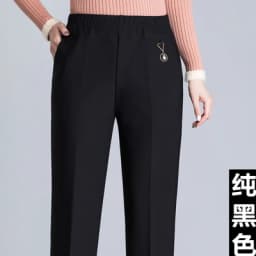 Oversized 8XL Stretch waist Winter Trousers Middle-aged Clothing Loose Plus velvet Thick Female Pants Casual Granny Trousers