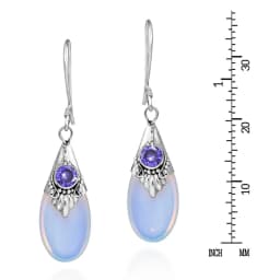 JoiasHome 100% Real 925 Sterling Silver Earrings For Women With Moonstone Gemstones Classic Elegant Lady Fine Jewelry